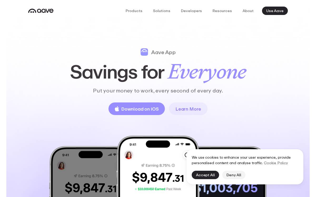Aave website preview