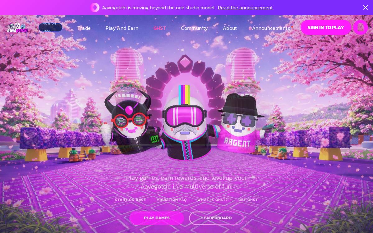 Aavegotchi website preview