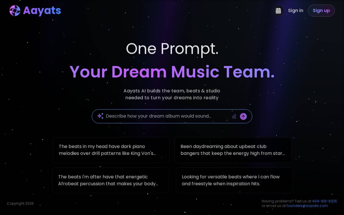 Aayats website preview