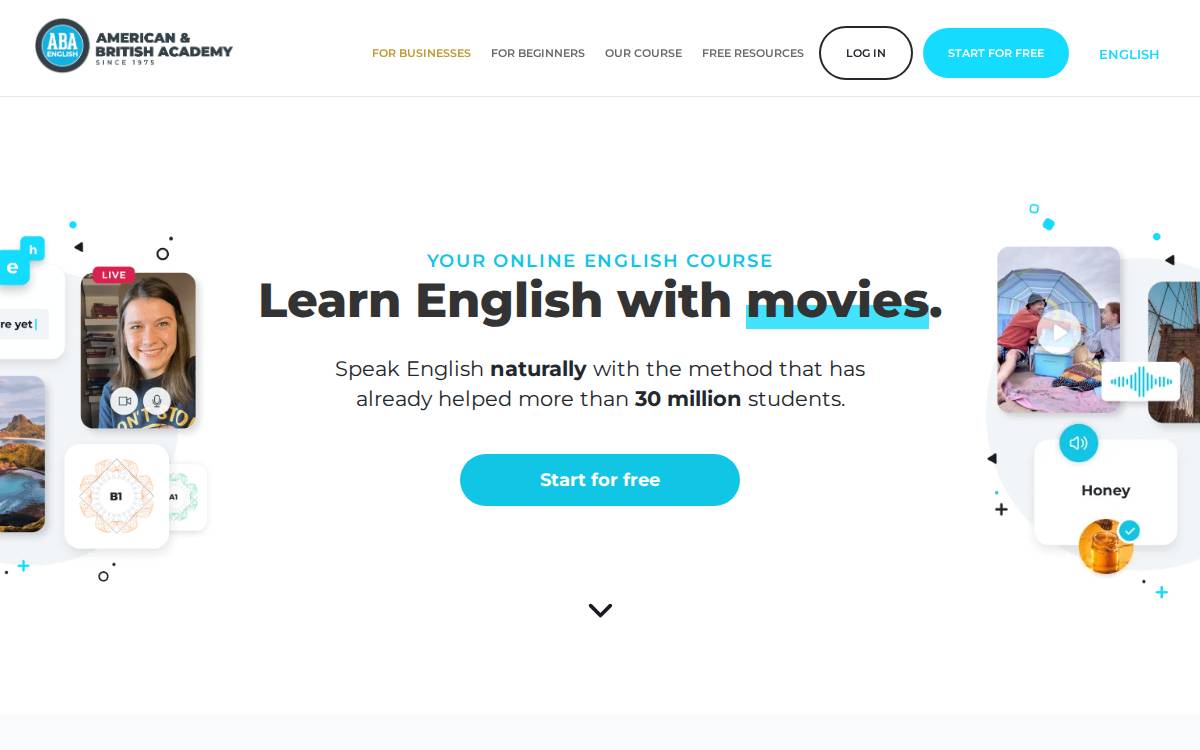 ABA English website preview