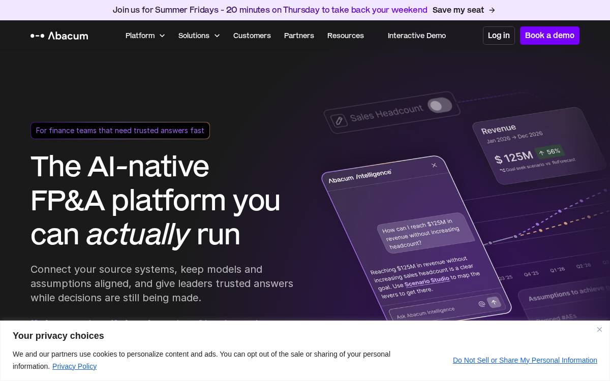 Abacum website preview