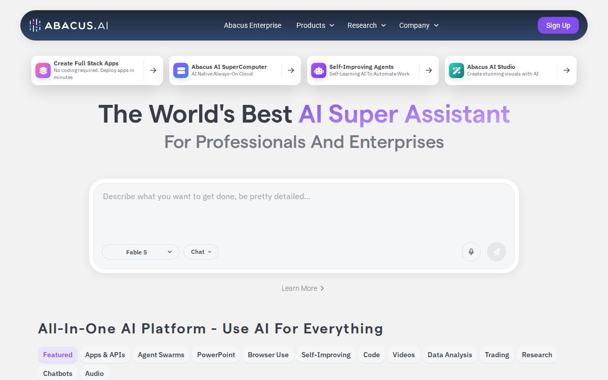Abacusai website preview