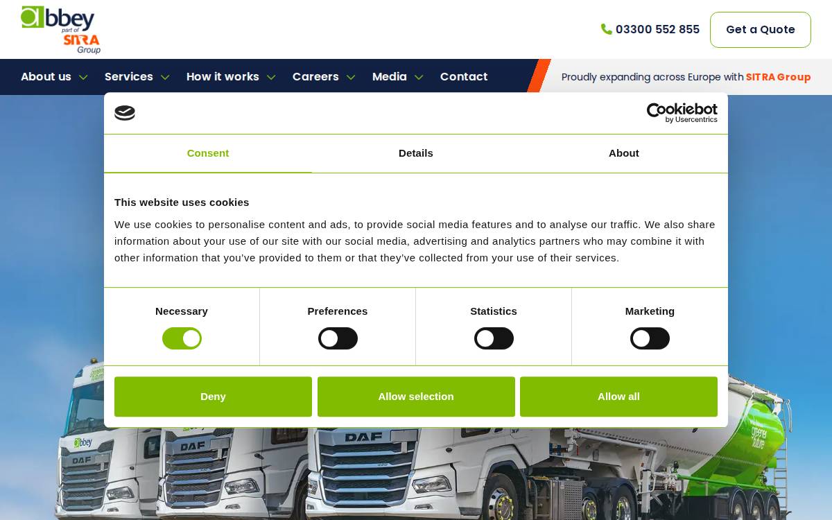 Abbey Logistics website preview