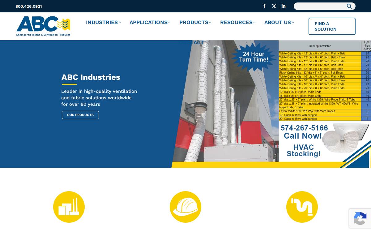 ABC Industries website preview