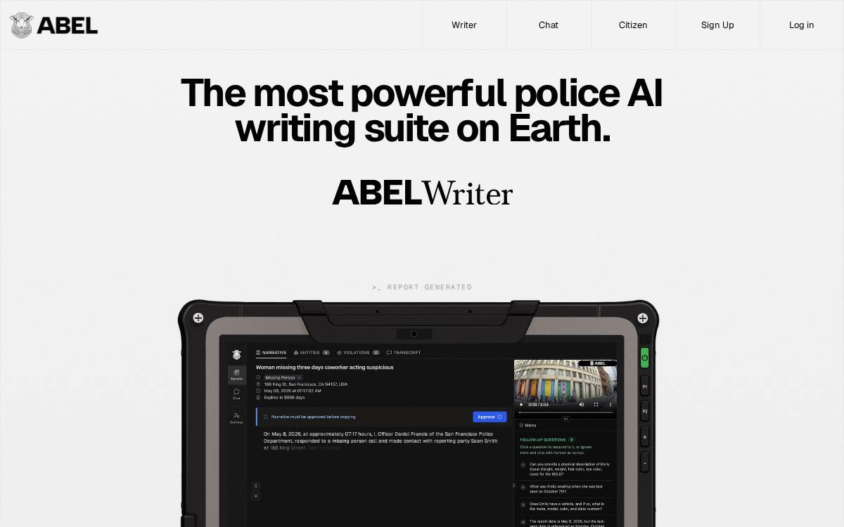 Abel Police website preview