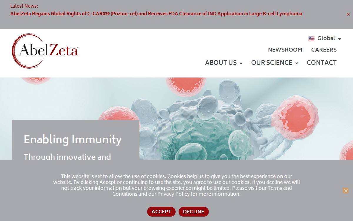 AbelZeta Pharma website preview