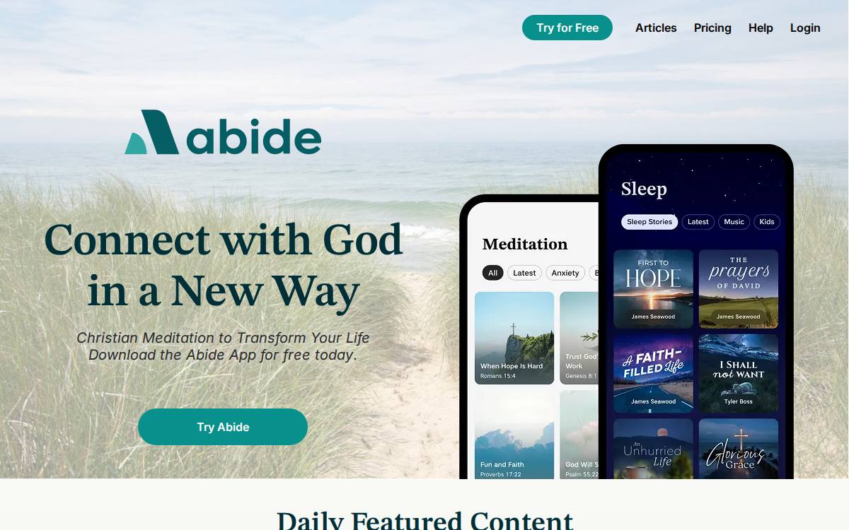 Abide website preview
