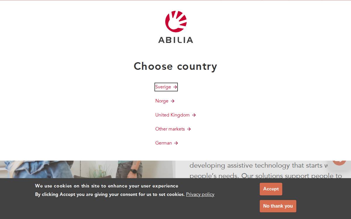 Abilia website preview