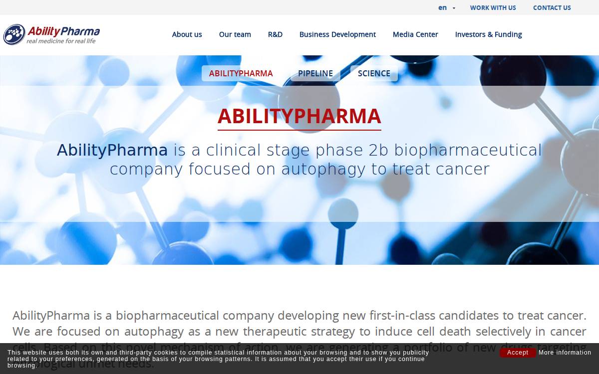 Ability Pharma website preview