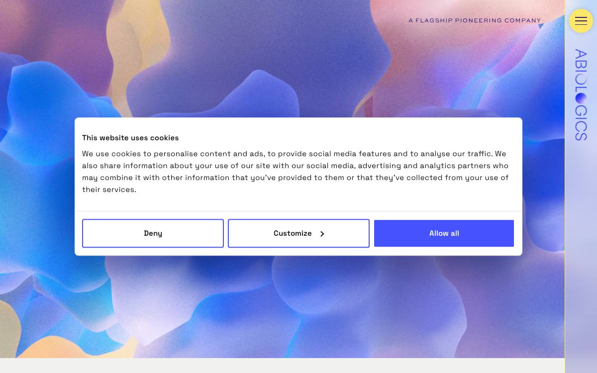 Abiologics website preview
