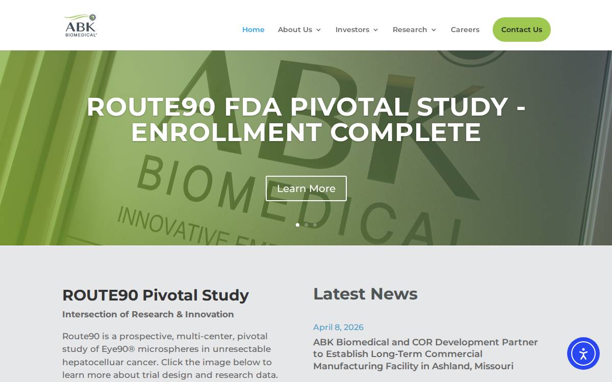 Abk Biomedical Inc website preview