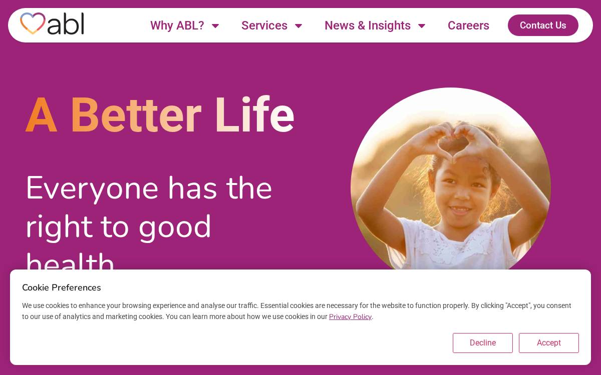 ABL Health Provides community-driven healthcare services website preview