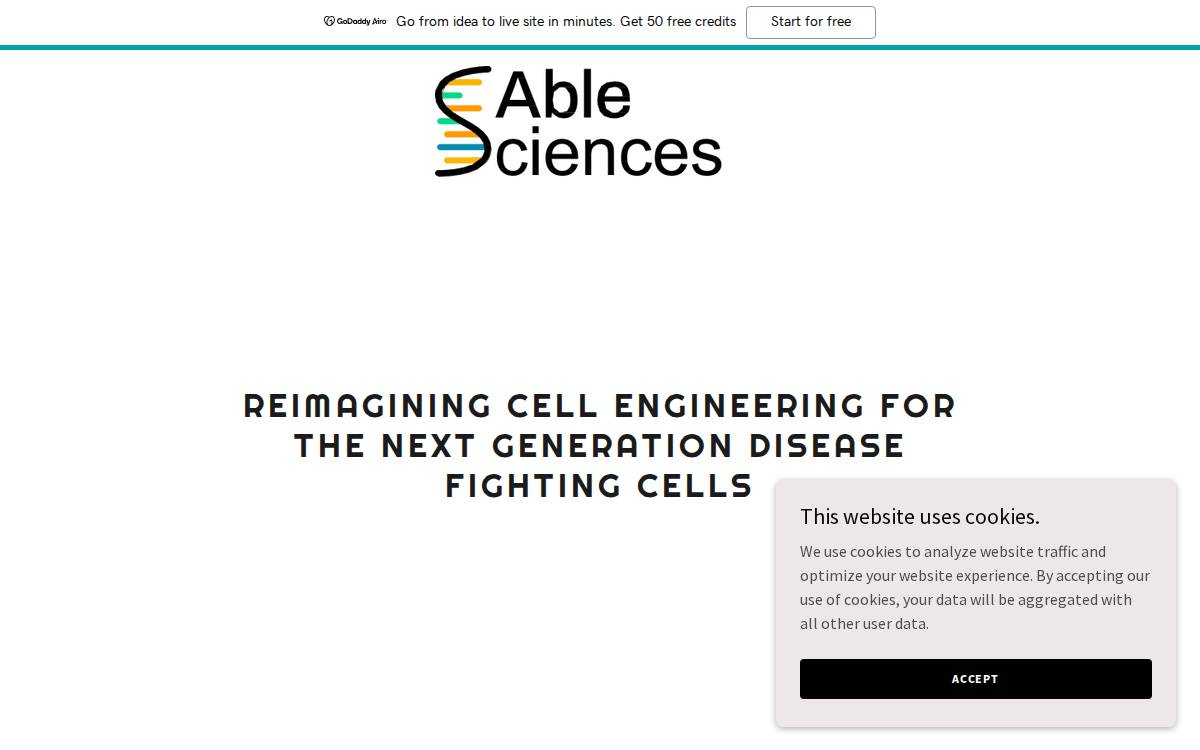 Able Sciences website preview