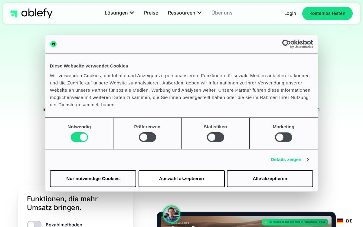 ablefy website preview