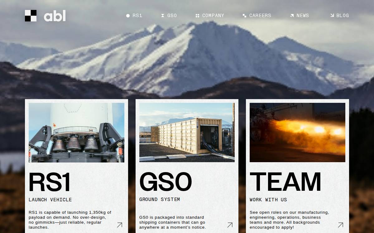 ABL Space Systems website preview