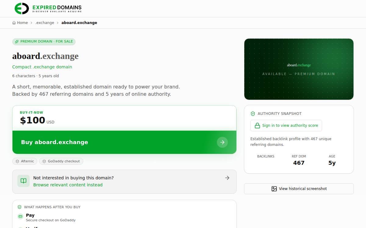 Aboard website preview
