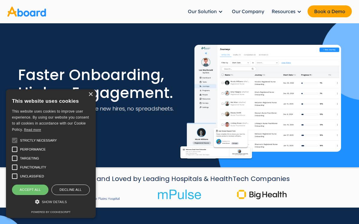 Aboard website preview