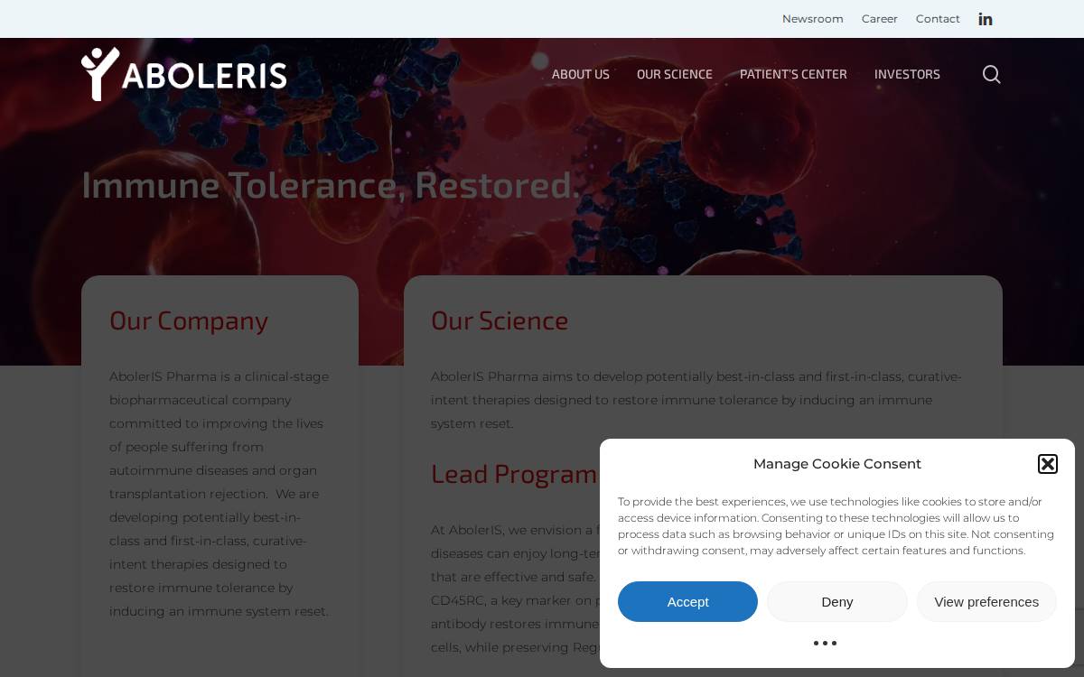 Aboleris Pharma website preview