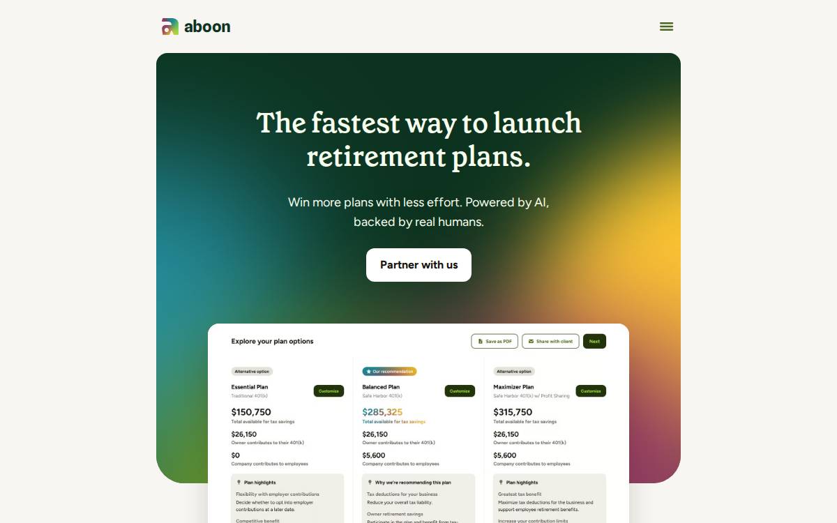 Aboon website preview