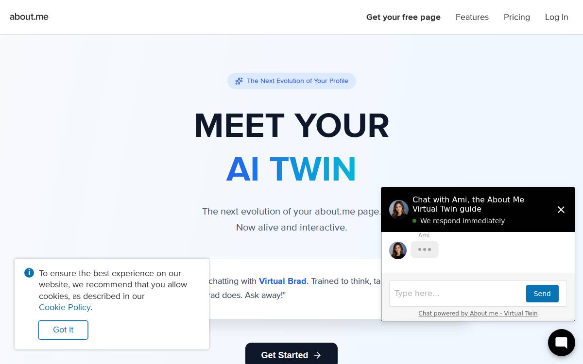 About.me website preview