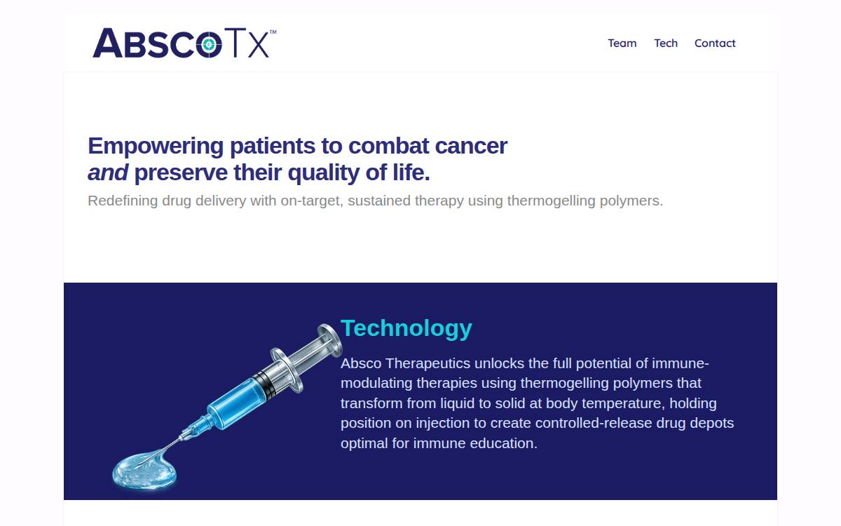 Absco Therapeutics website preview