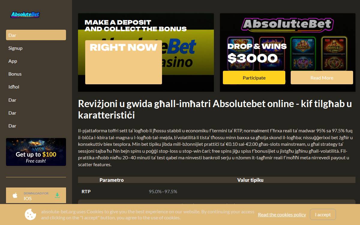 absolutebet website preview