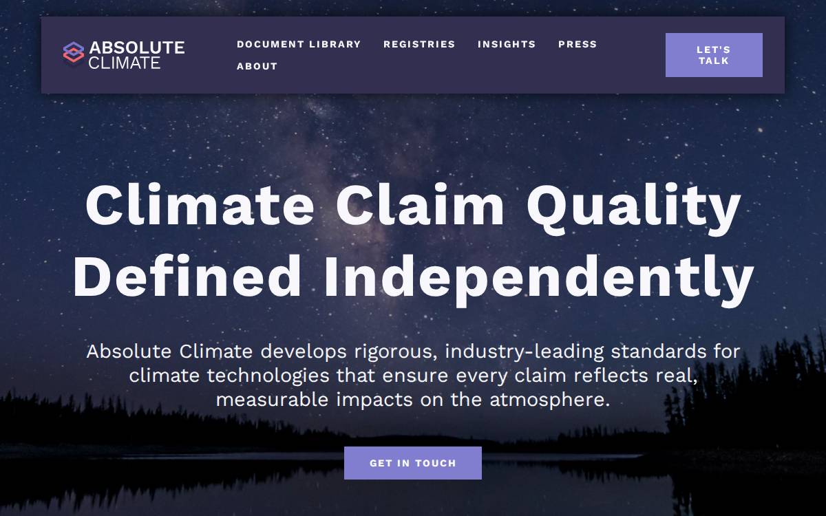 Absolute Climate website preview