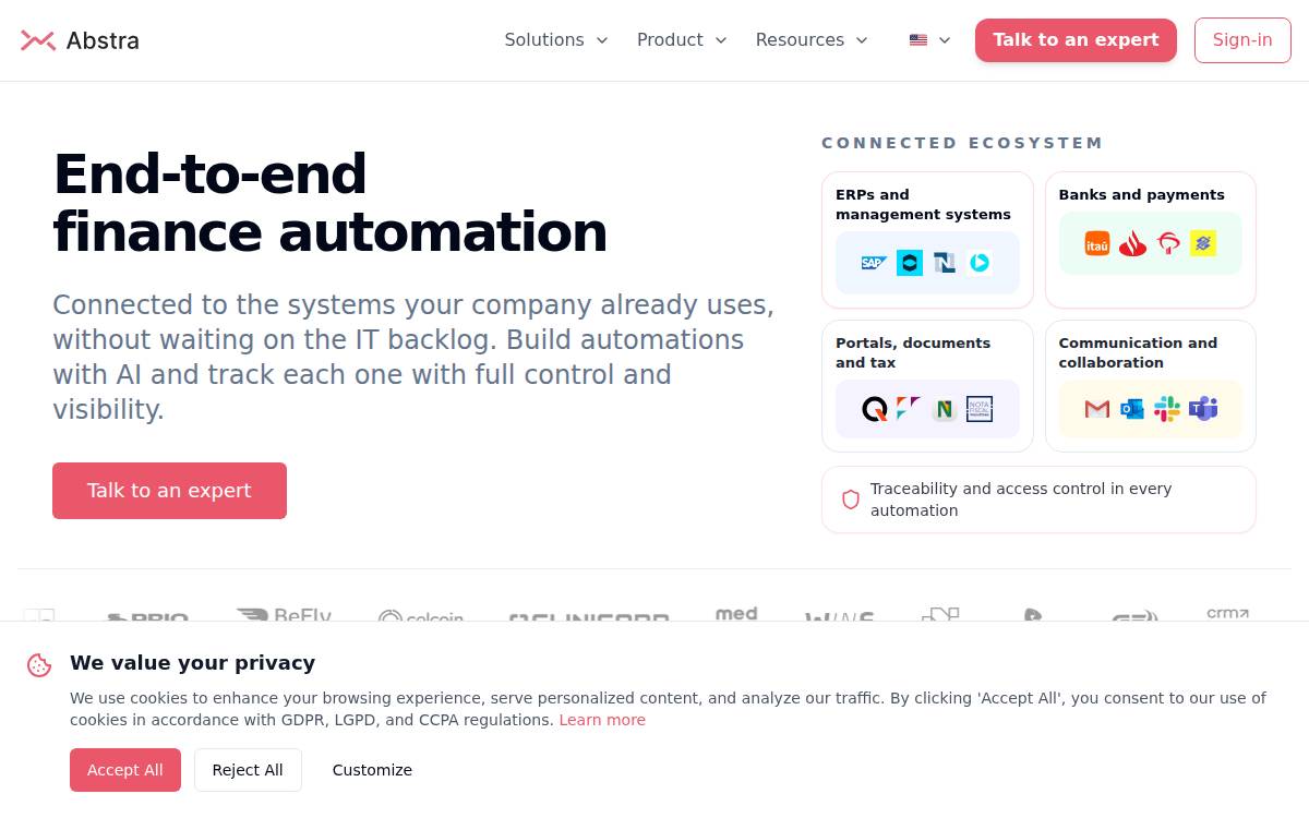 Abstra website preview