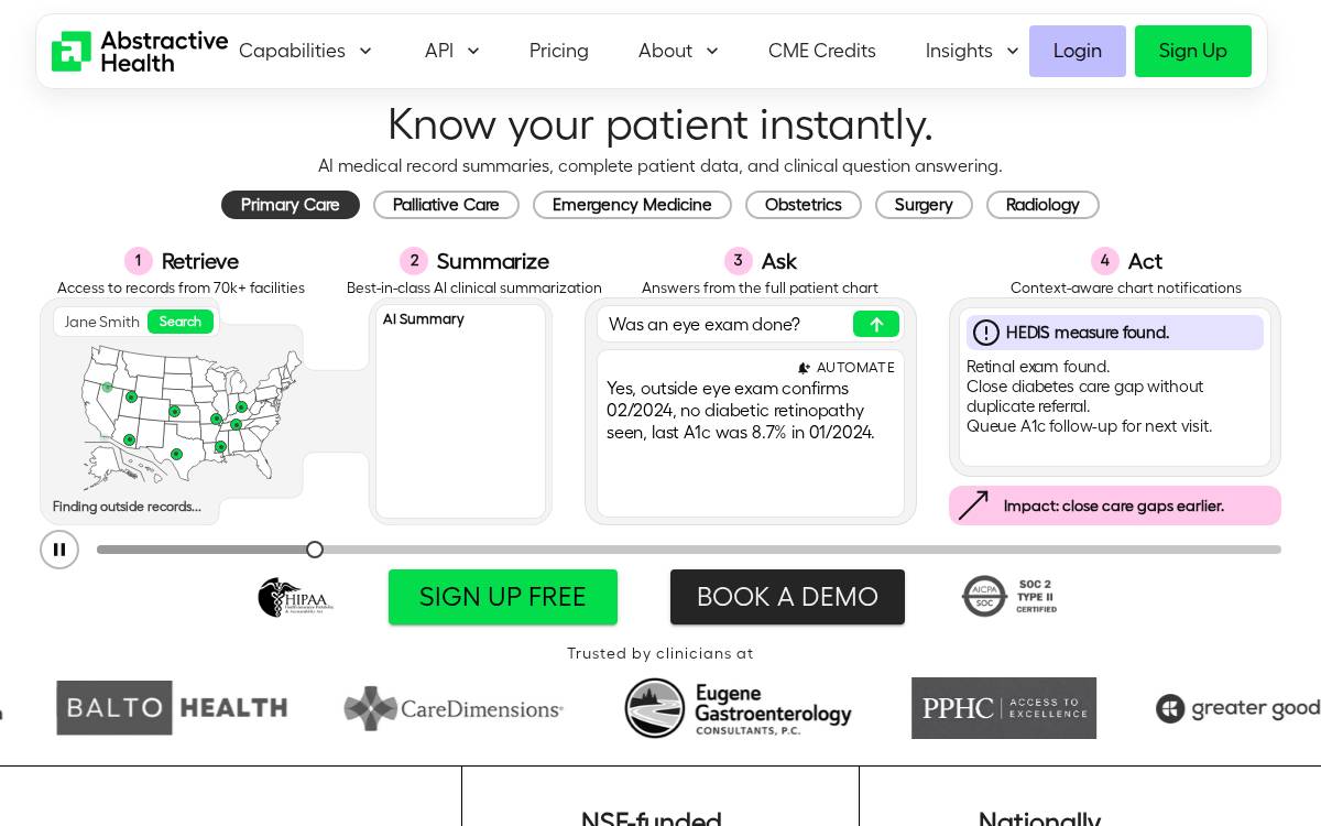 Abstractive Health website preview