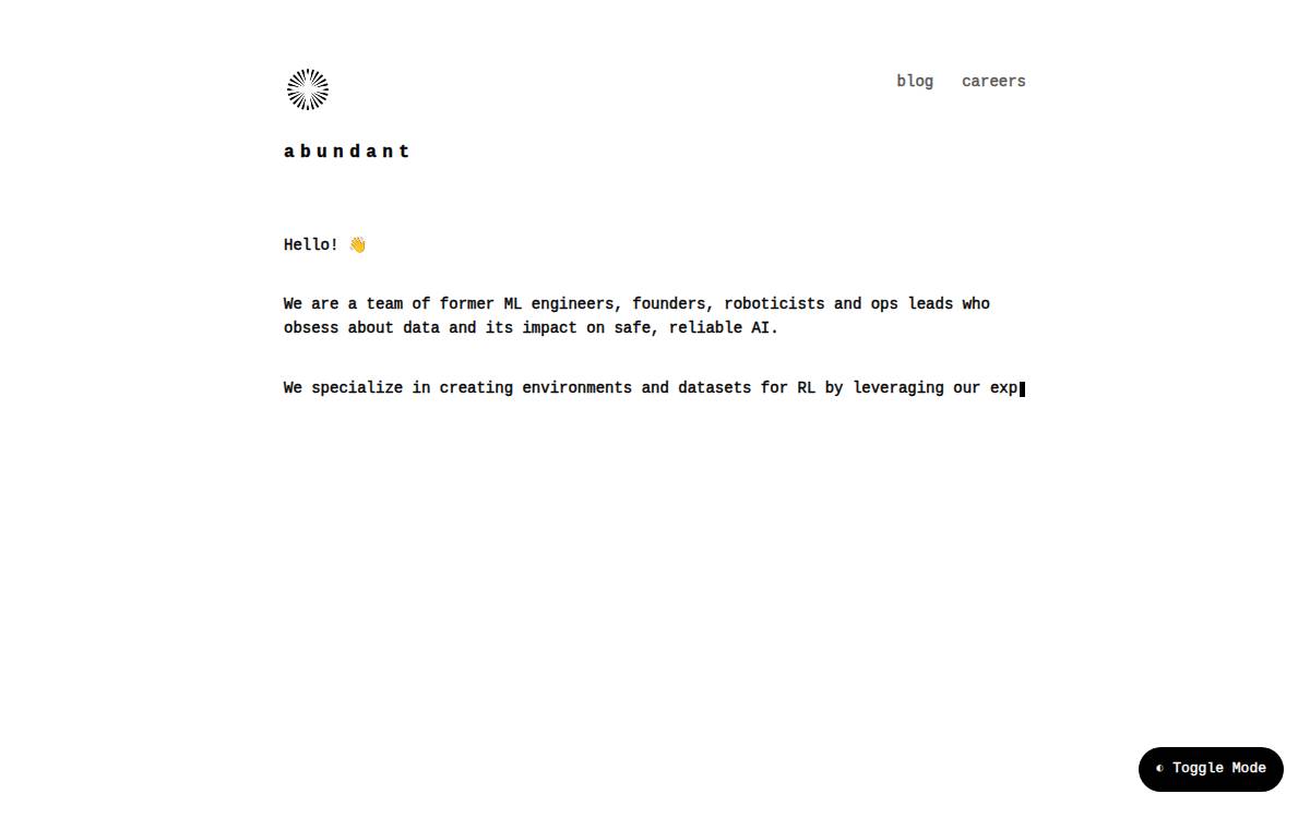 Abundant website preview