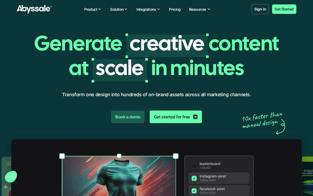 Abyssale website preview