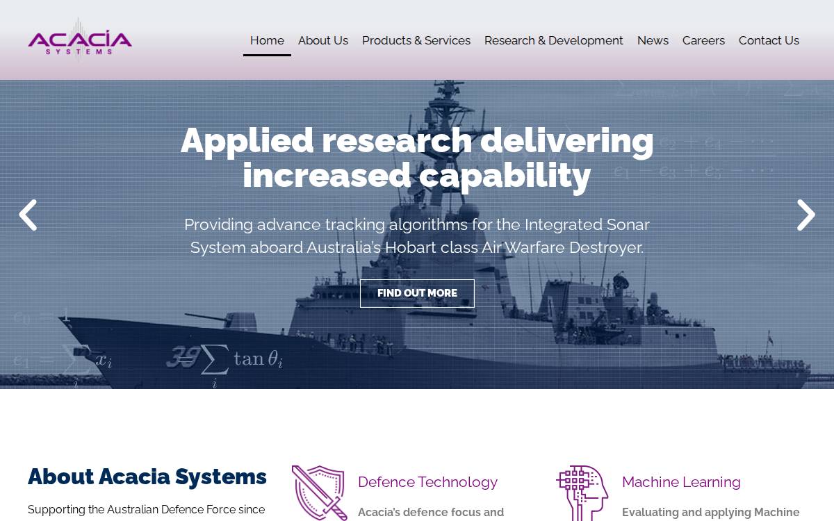 Acacia Systems website preview