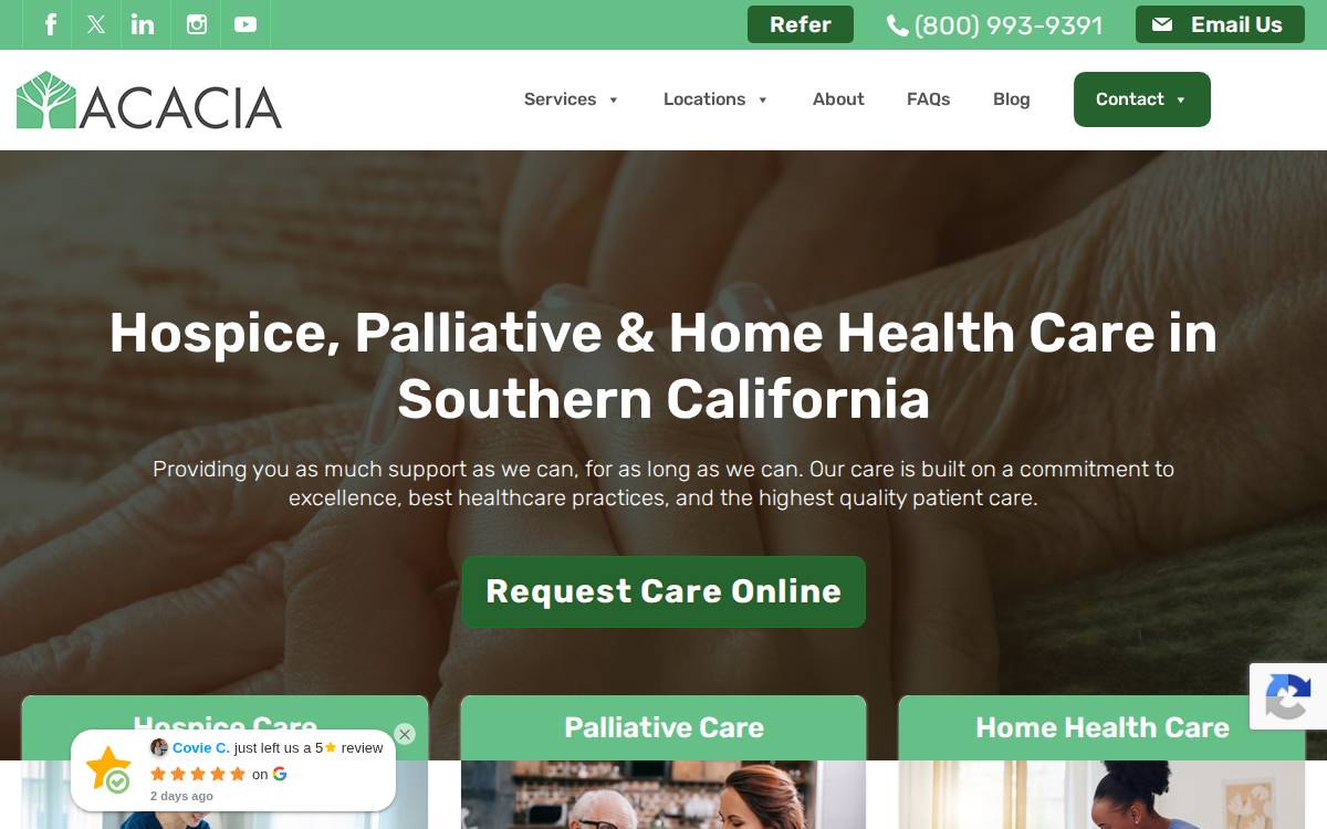 Acaciahealth website preview