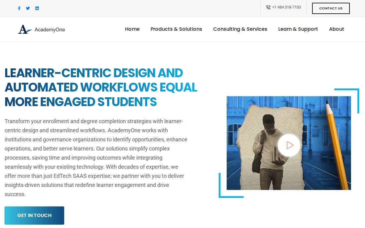 Academy One website preview