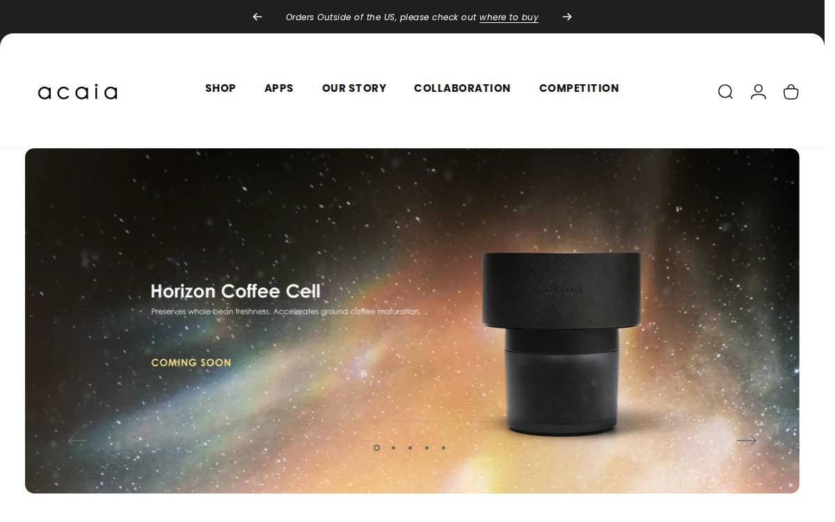 Acaia website preview