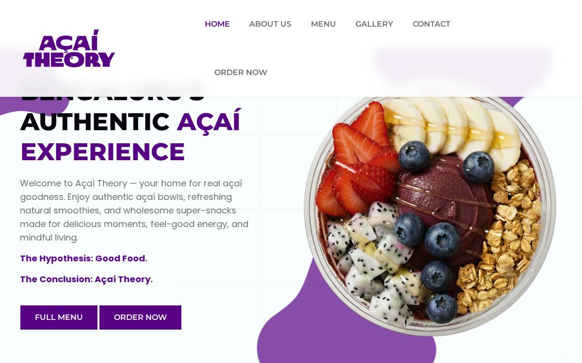 Acai Theory website preview