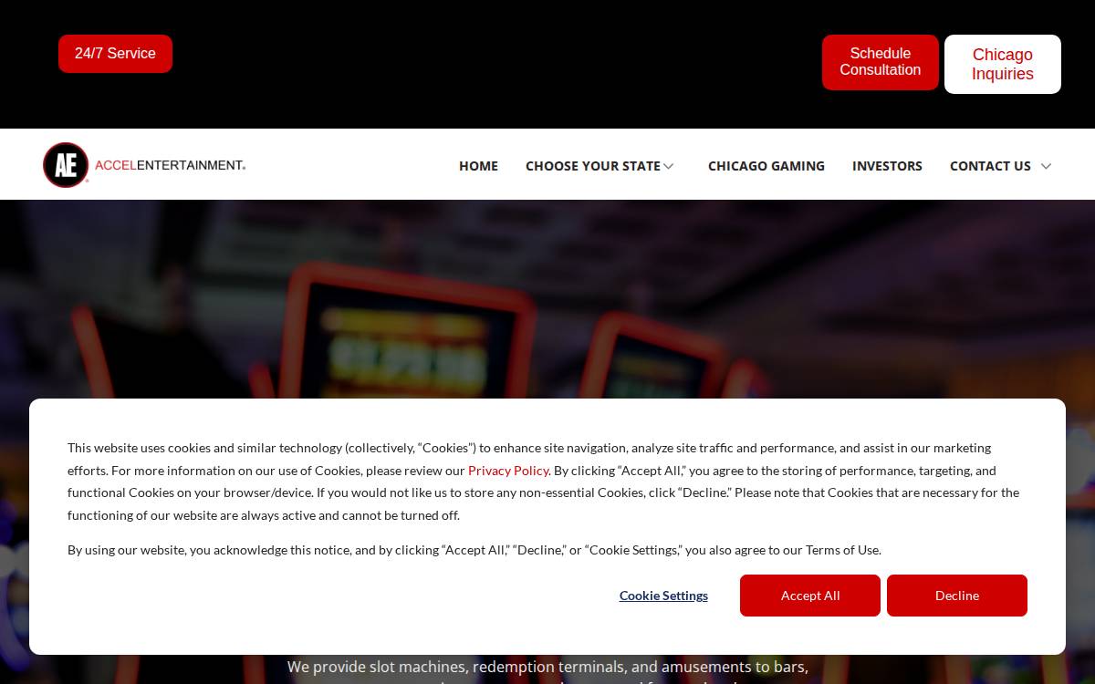 Accel Entertainment website preview