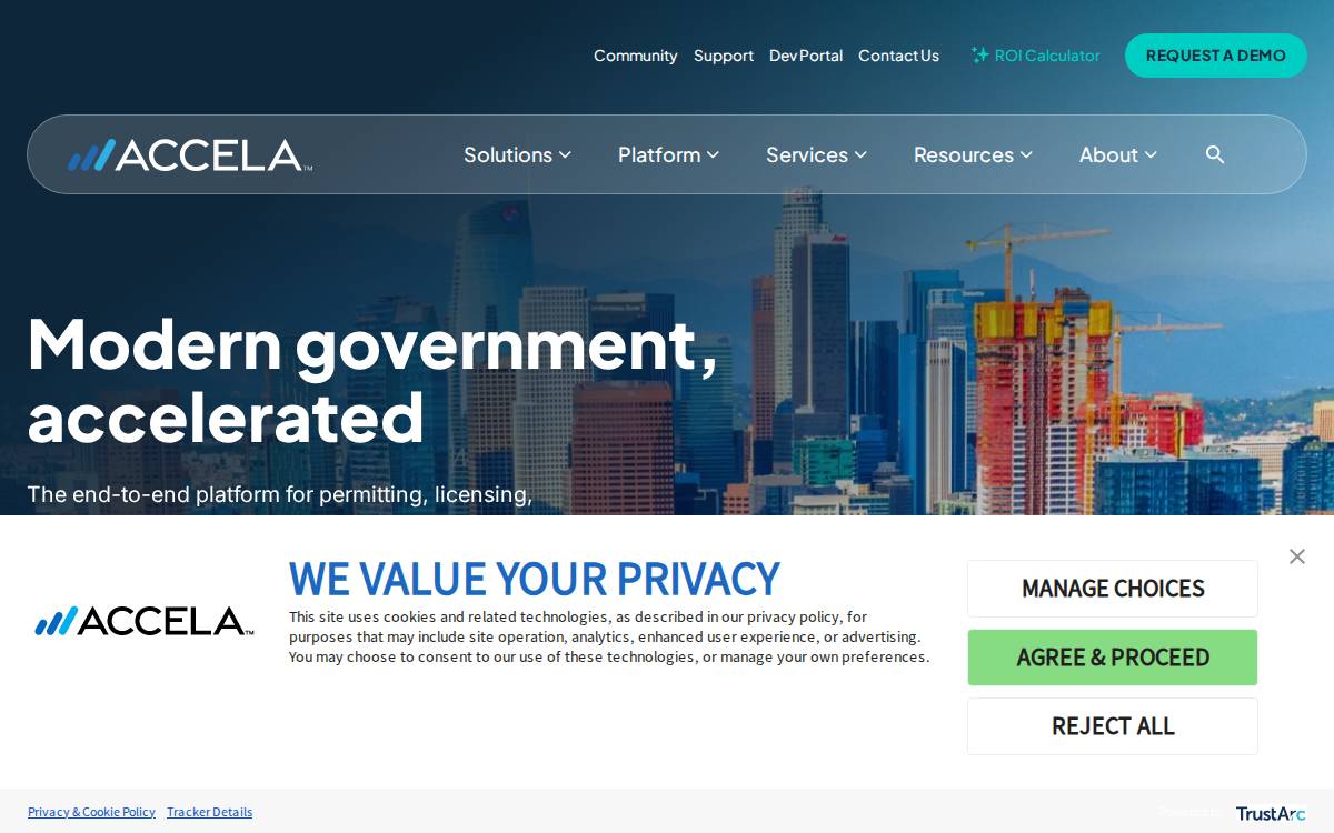 Accela website preview