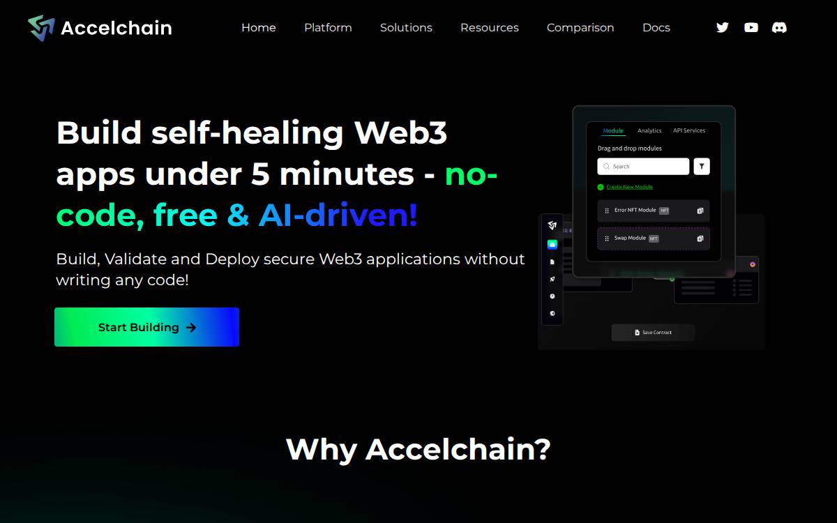 Accelchain website preview