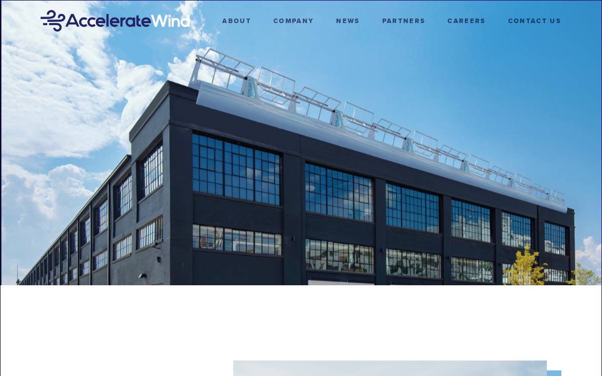 Accelerate Wind website preview
