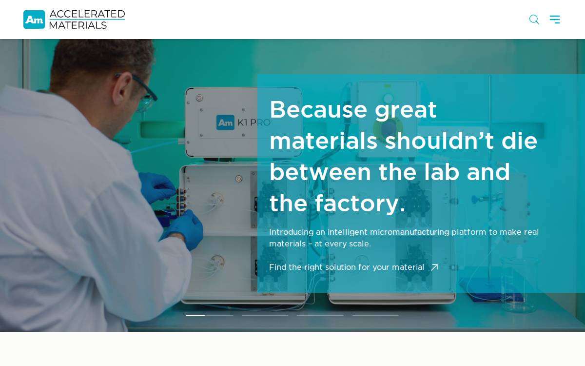 Accelerated Materials website preview