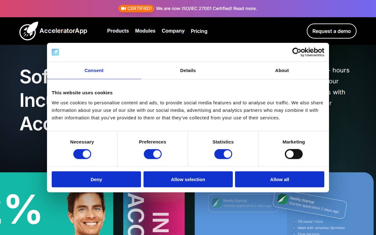 AcceleratorApp website preview