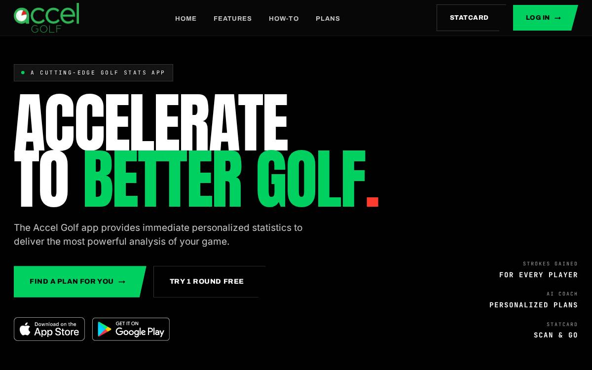 AccelGolf website preview