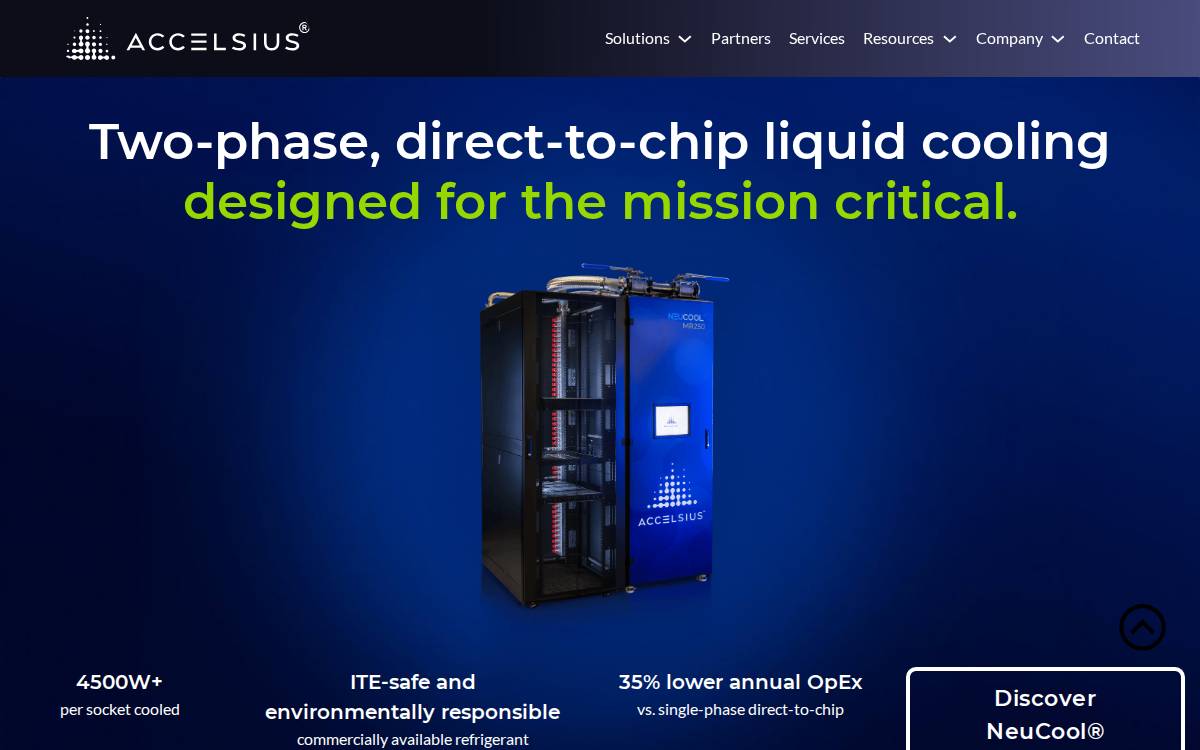 Accelsius website preview