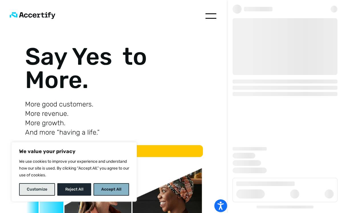 Accertify website preview