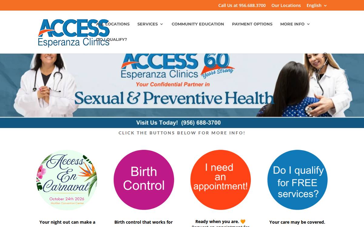Access Esperanza Clinics website preview