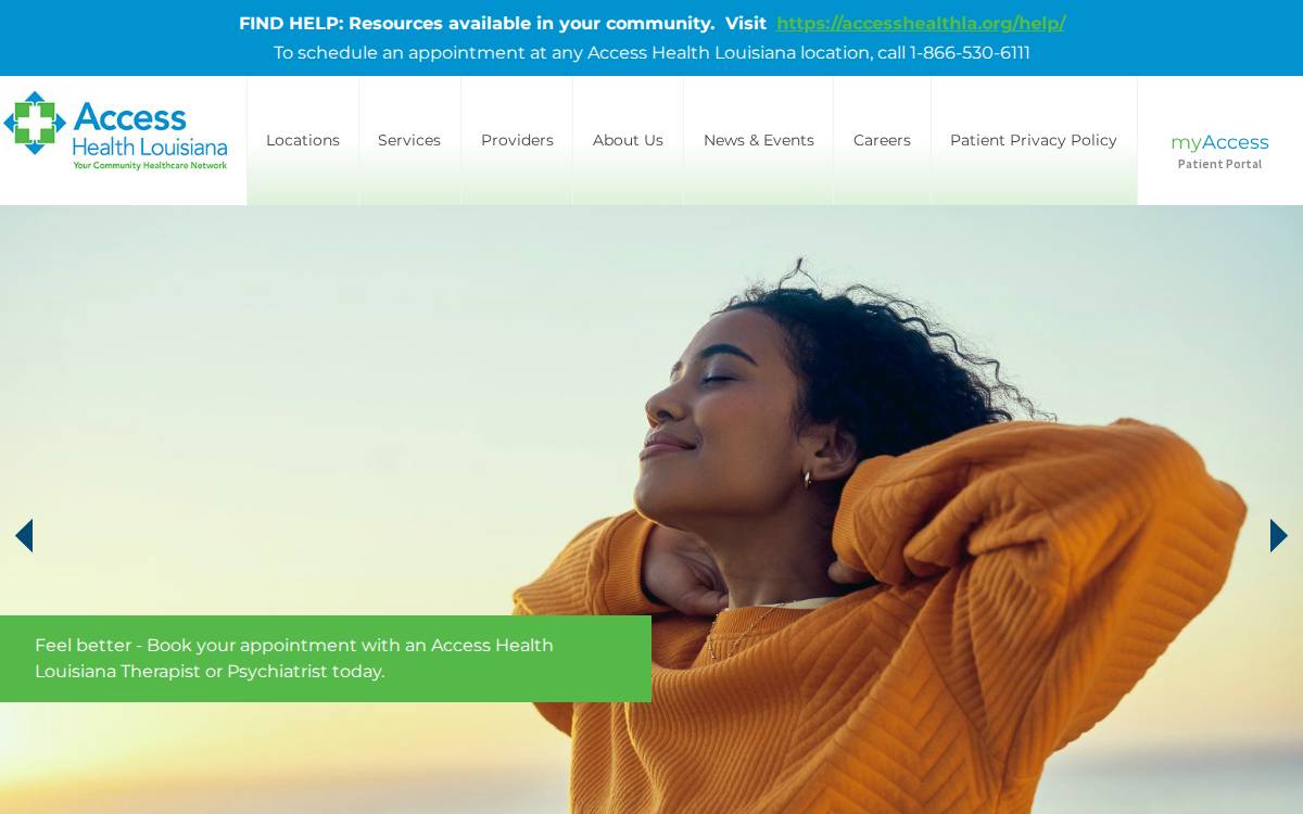 Access Health Louisiana website preview
