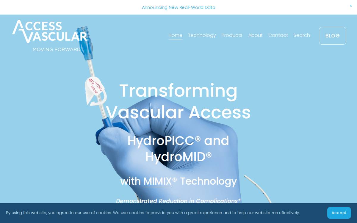 Access Vascular website preview
