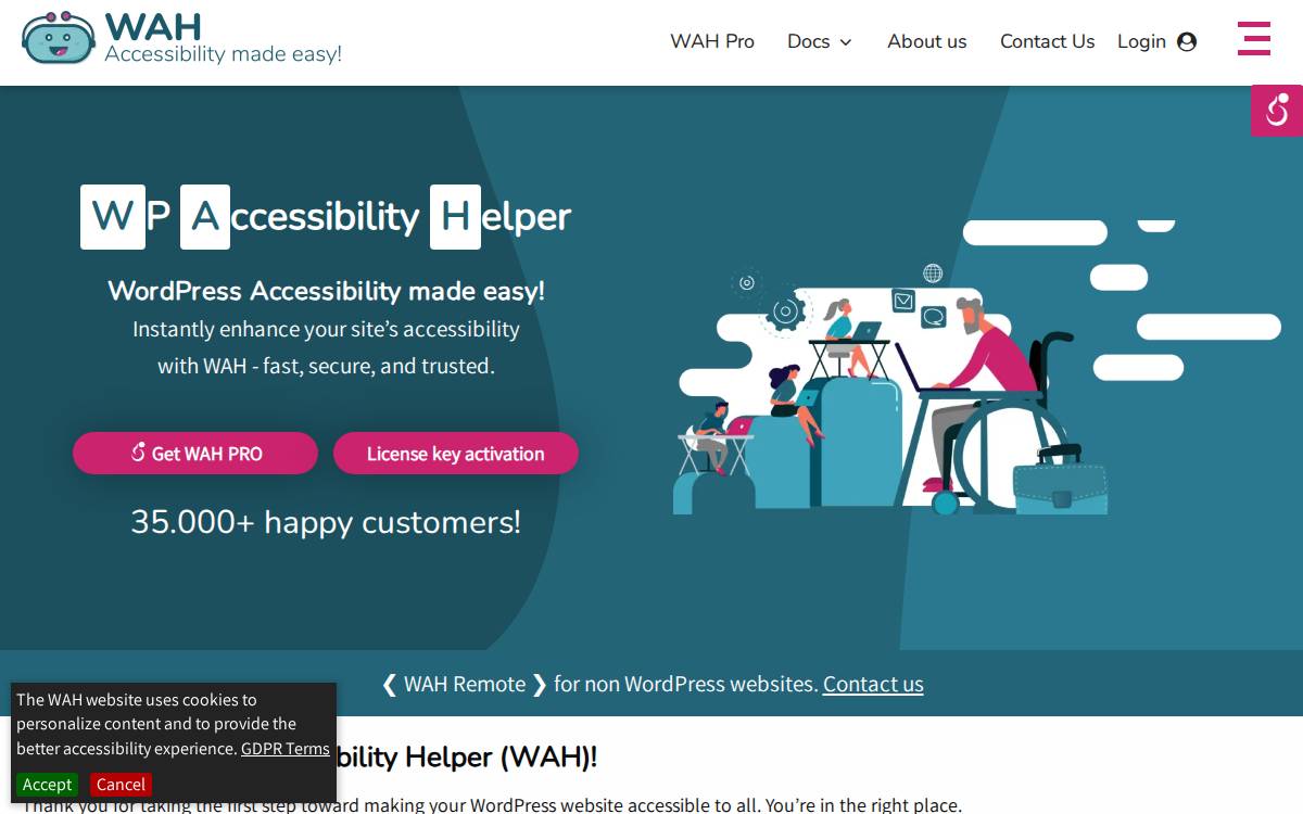 Accessibility by WAH website preview