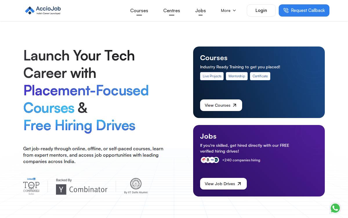 AccioJob website preview